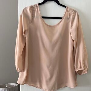 Love Culture Blush Scoop Neck Long Sleeve Blouse